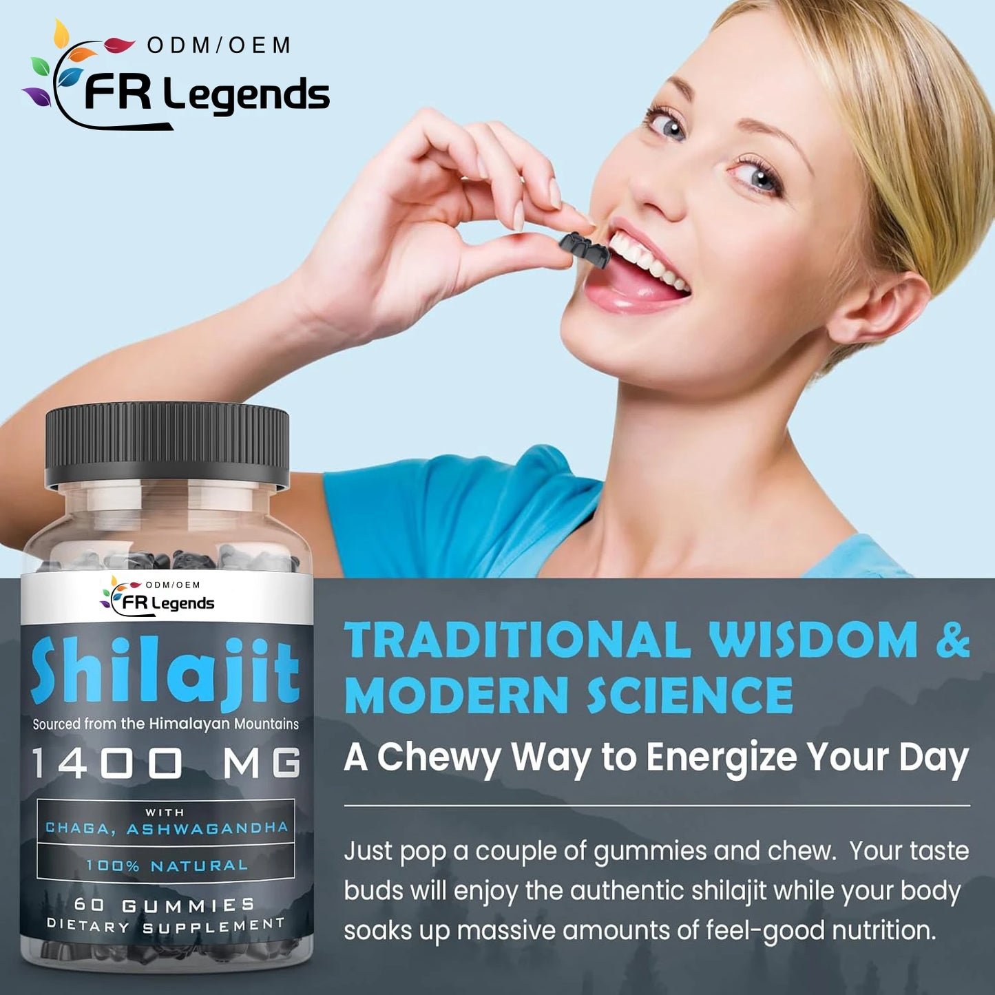 China Supply OEM Herbal Energy Supplement Pure Shilajit with Fulvic Acid 84 Minerals Shilajit Gummies