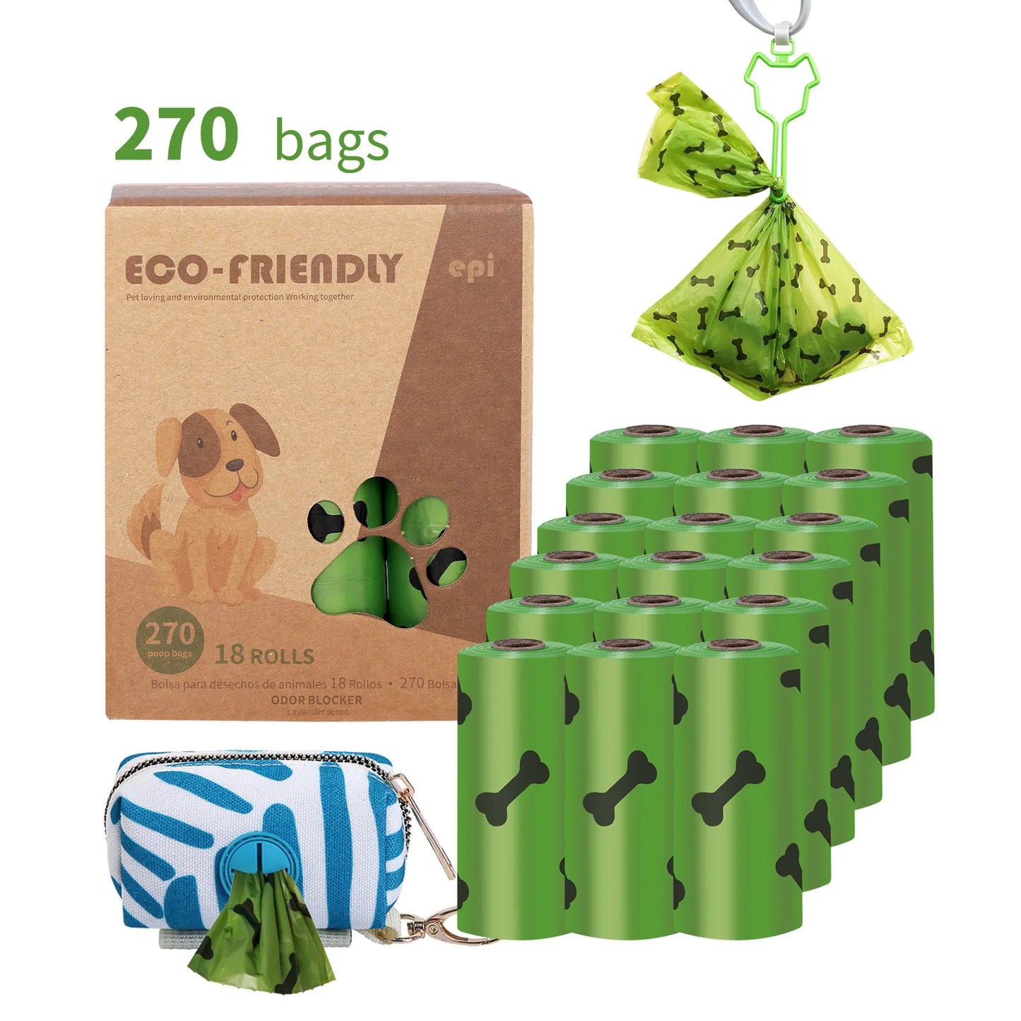 Manufacturer Wholesale Eco Friendly High Quality Custom logo Printed Biodegradable Waste Bags for Dogs Pet Dog Poop Bag