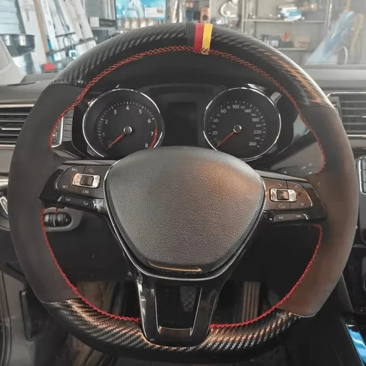 DIY Car Steering Wheel Cover for Volkswagen VW Golf 7 Mk7 New Polo Jetta Passat B8 Steering-Wheel Cover Wrap Car Accessories