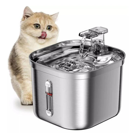 2.2L Stainless Steel Pet Water Dispenser Smart Dog Bowl Automatic Circulation Electronic Cat Water Fountain Travel-Friendly Cat