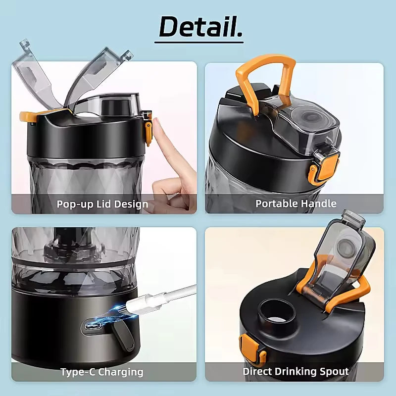 650ml USB Rechargeable Protein Shaker Bottle Portable Fully Automatic Stirring Cup