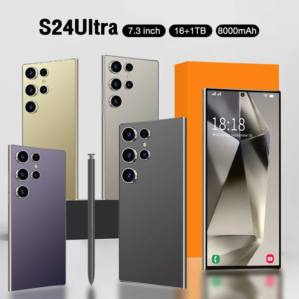 Unlocked S24 ULTRA 5G Mobile Phone 50MP 108MP Camera 7\" 3 Display 16GB RAM 1TB Storage Deca Core CPU LTE French Operating