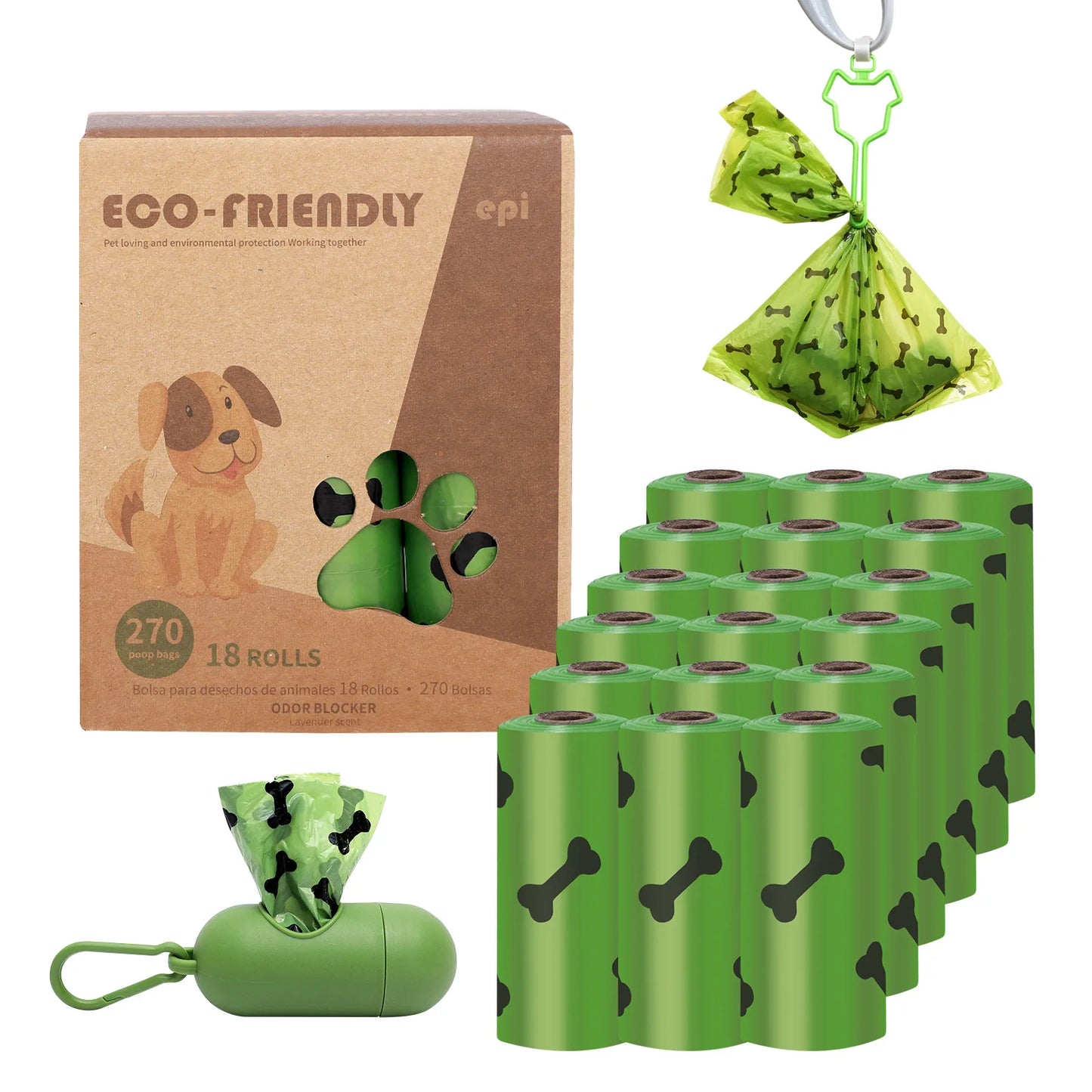 Manufacturer Wholesale Eco Friendly High Quality Custom logo Printed Biodegradable Waste Bags for Dogs Pet Dog Poop Bag