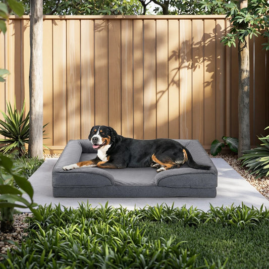 Extra Large Eco-Friendly Dog Bed Orthopedic Sofa Egg-Crate Foam Washable Waterproof Lining Bottom Removable Cover Cats