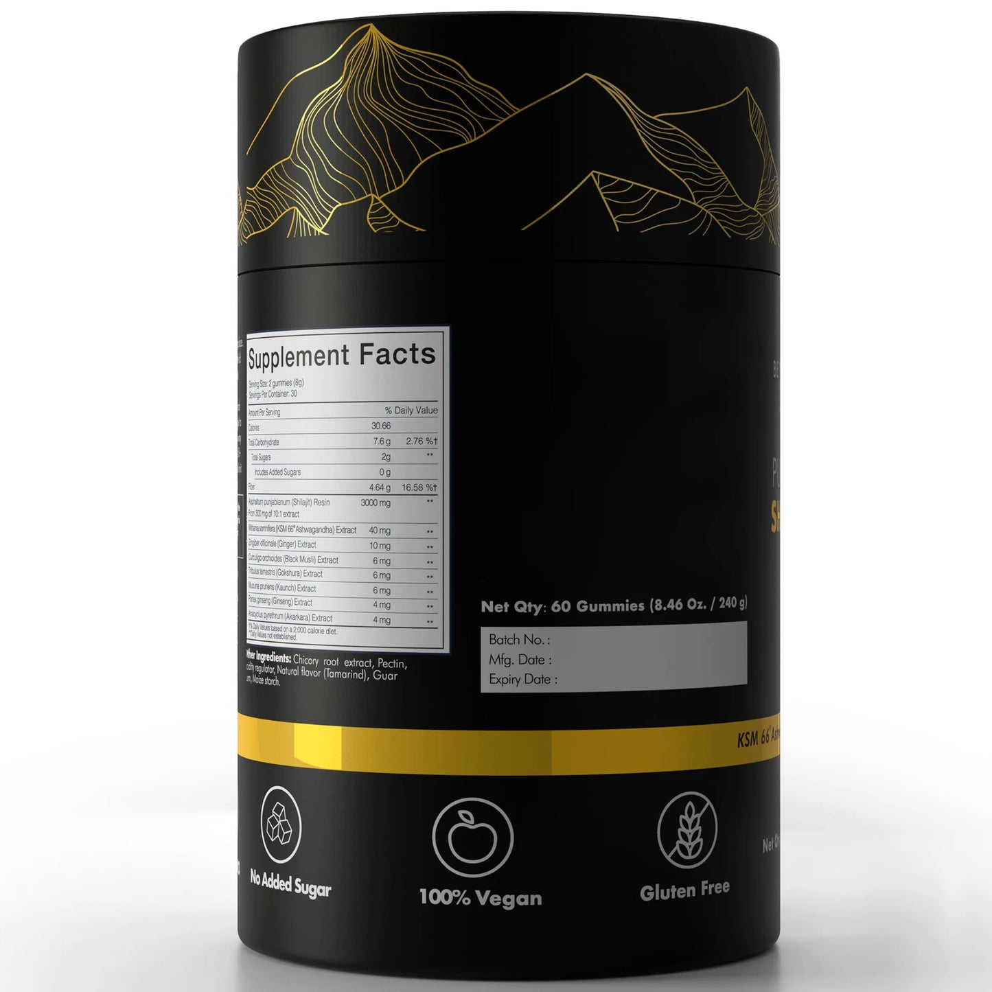 Hot Sale Private Label All in 1 Pure Himalayan Shilajit Gummies Ashwagaganda Boost Energy Fulvic Acid & 85+ Trace Minerals