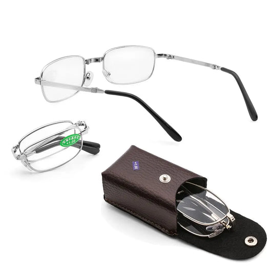 Unisex Ultra-light Folding Reading Glasses Rimless Magnetic Eyeglasses +1.00~+4.0 Diopter