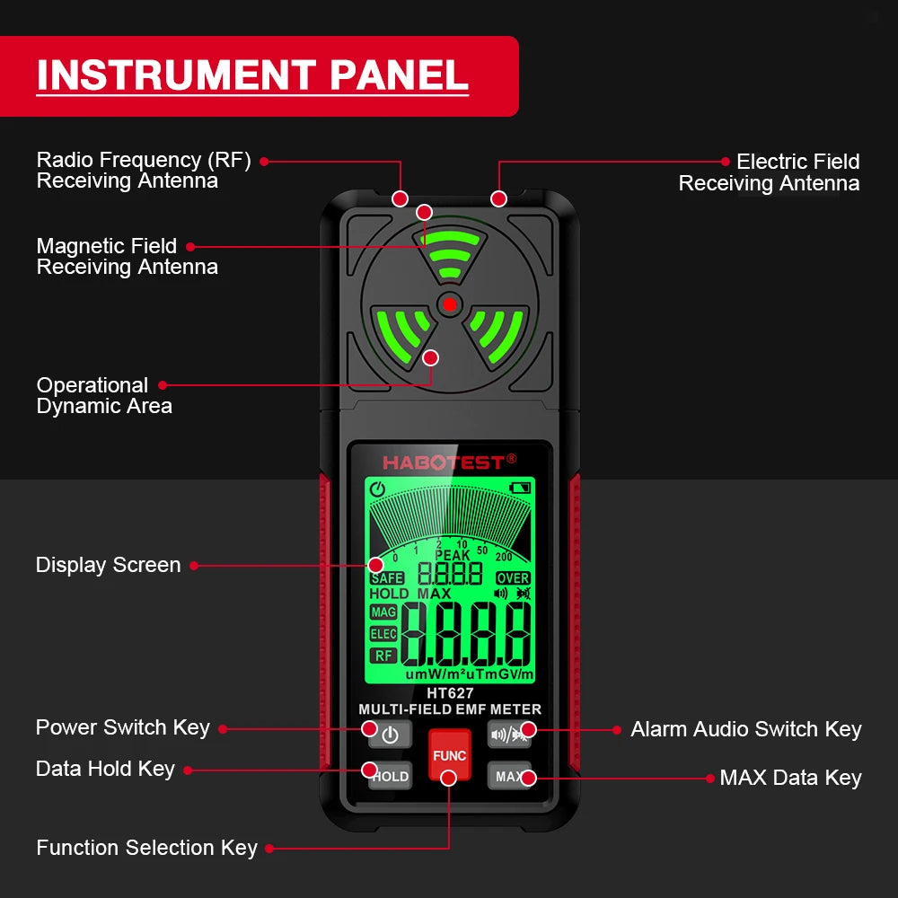 EMF Meter Professional Detector Handheld Portable Radio Frequency