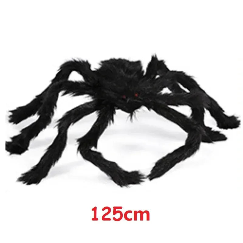 30-200cm Big Spider Halloween Decoration Horror Giant Black Spider Outdoor Halloween Props Simulated Spider toys