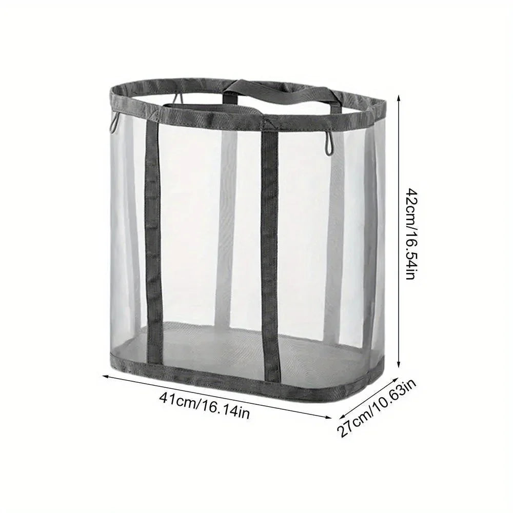 Laundry Bags Hamper Bag with Handles Portable &Collapsible Dirty Clothes Mesh Basket Foldable for Washing Storage Dorm or Travel