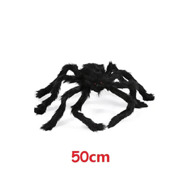 30-200cm Big Spider Halloween Decoration Horror Giant Black Spider Outdoor Halloween Props Simulated Spider toys