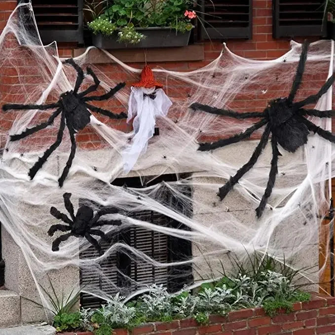 30-200cm Big Spider Halloween Decoration Horror Giant Black Spider Outdoor Halloween Props Simulated Spider toys