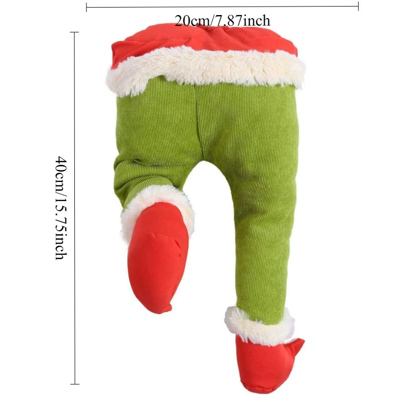 Christmas Elf Leg Plush Toy Xmas Tree Decoration