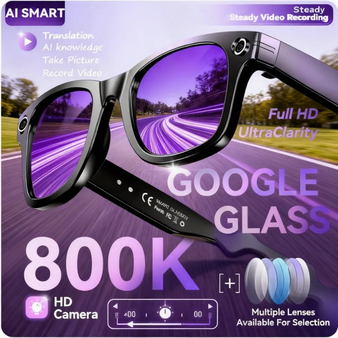 AI Smart Glasses for Men & Women with 8MP Camera, Bluetooth Call, Music Player, 100+ Language Translation Sunglasses Hands-Free 2025