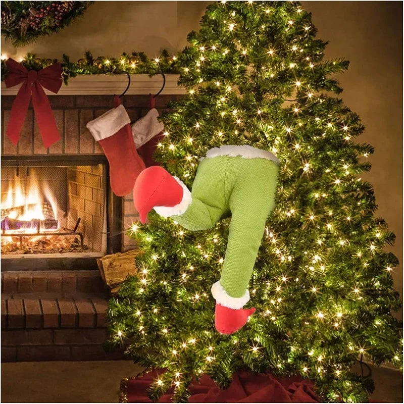 Christmas Elf Leg Plush Toy Xmas Tree Decoration
