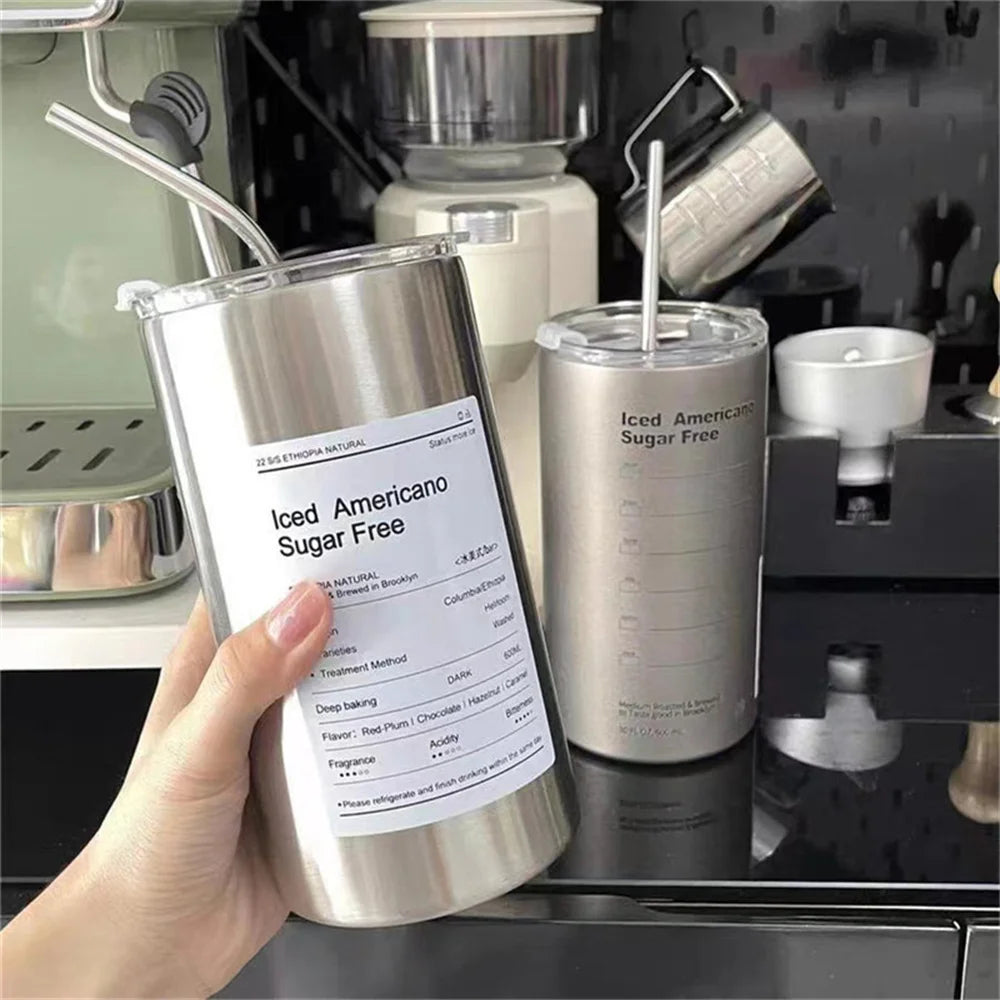 600ml Thermos Portable Stainless Steel Coffee Cup