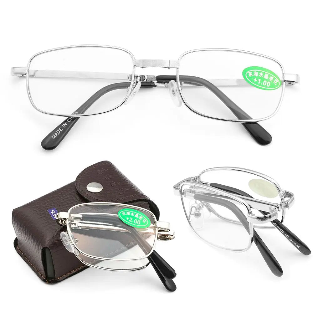 Unisex Ultra-light Folding Reading Glasses Rimless Magnetic Eyeglasses +1.00~+4.0 Diopter