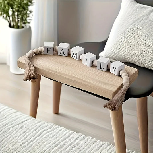 Rustic Wooden Letter Garland with Tassels