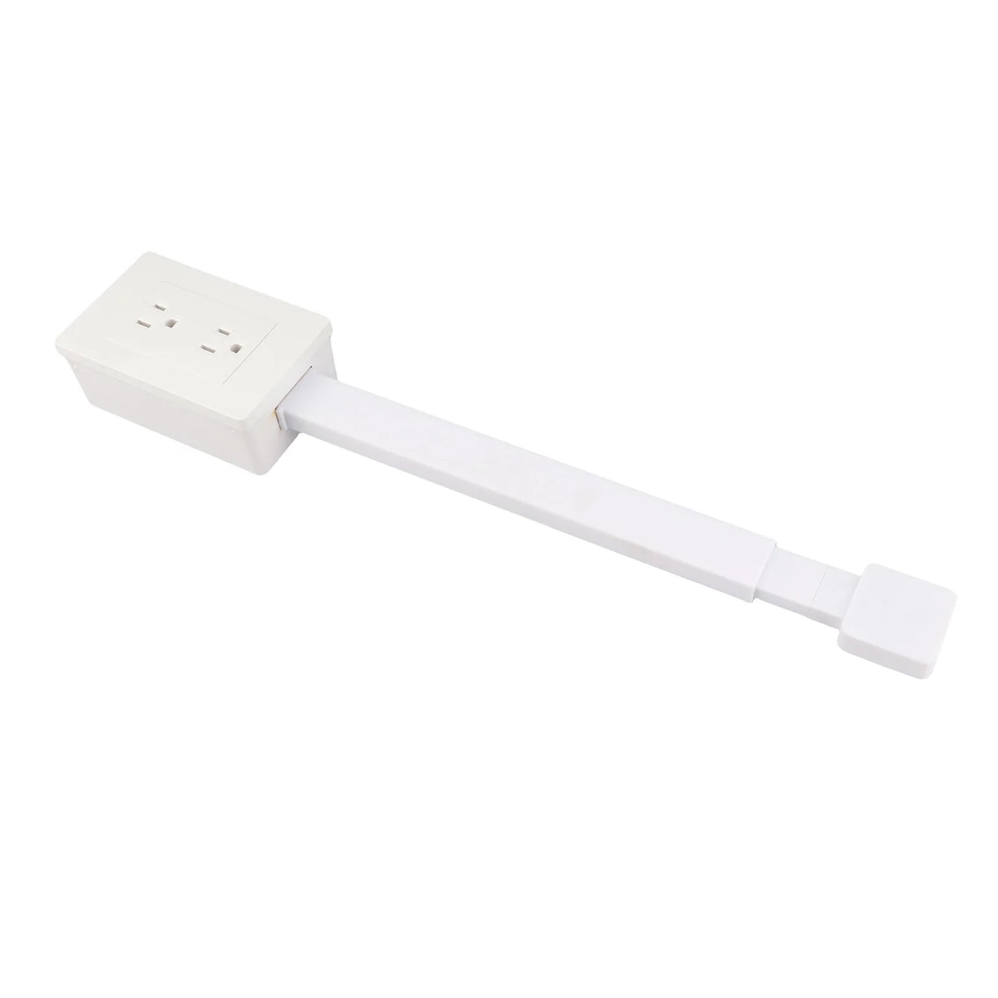 Extendable Power Strip Electrical Outlet Extender Two 3 Prong Outlets Versatile Usage 180 Degree Rotating Base for Nightstand