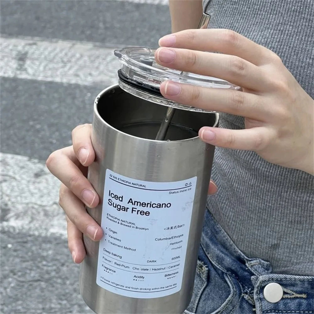 600ml Thermos Portable Stainless Steel Coffee Cup