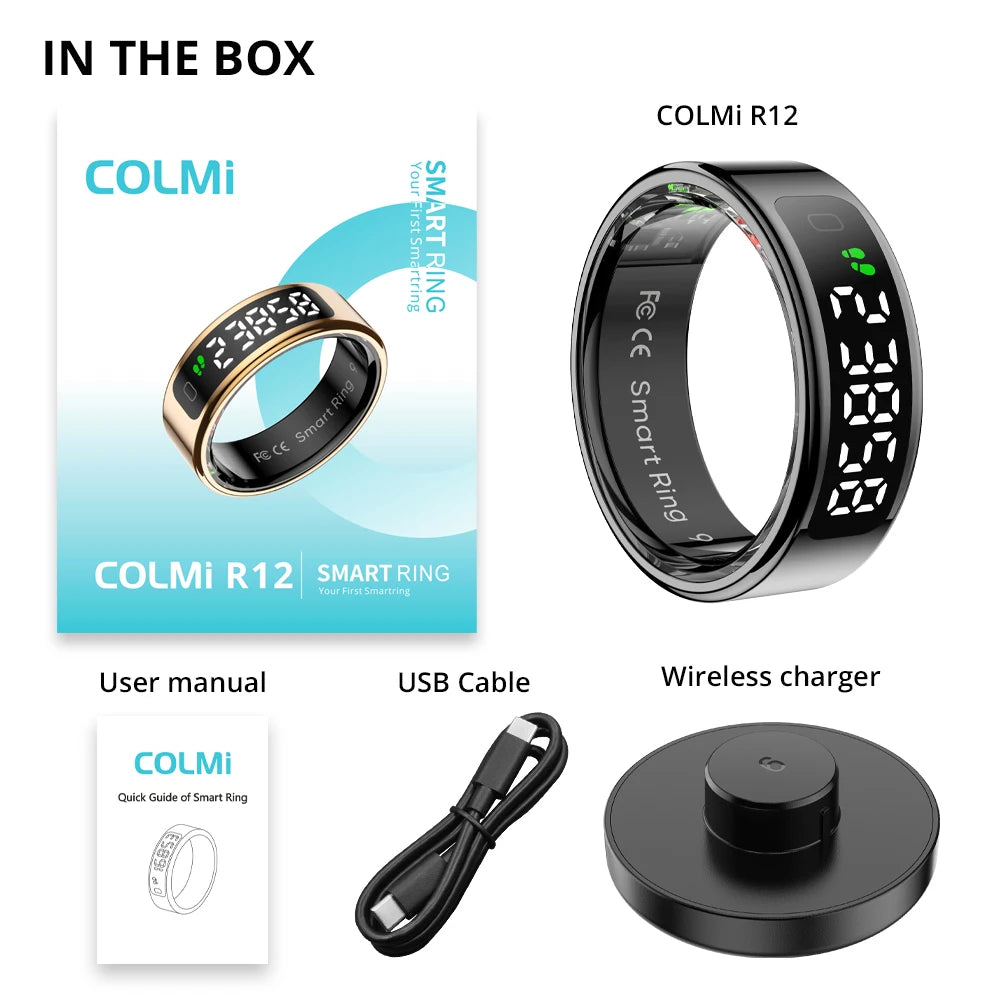 COLMI R12 Smart Ring with Display Screen, Health Manager, Wireless Charging