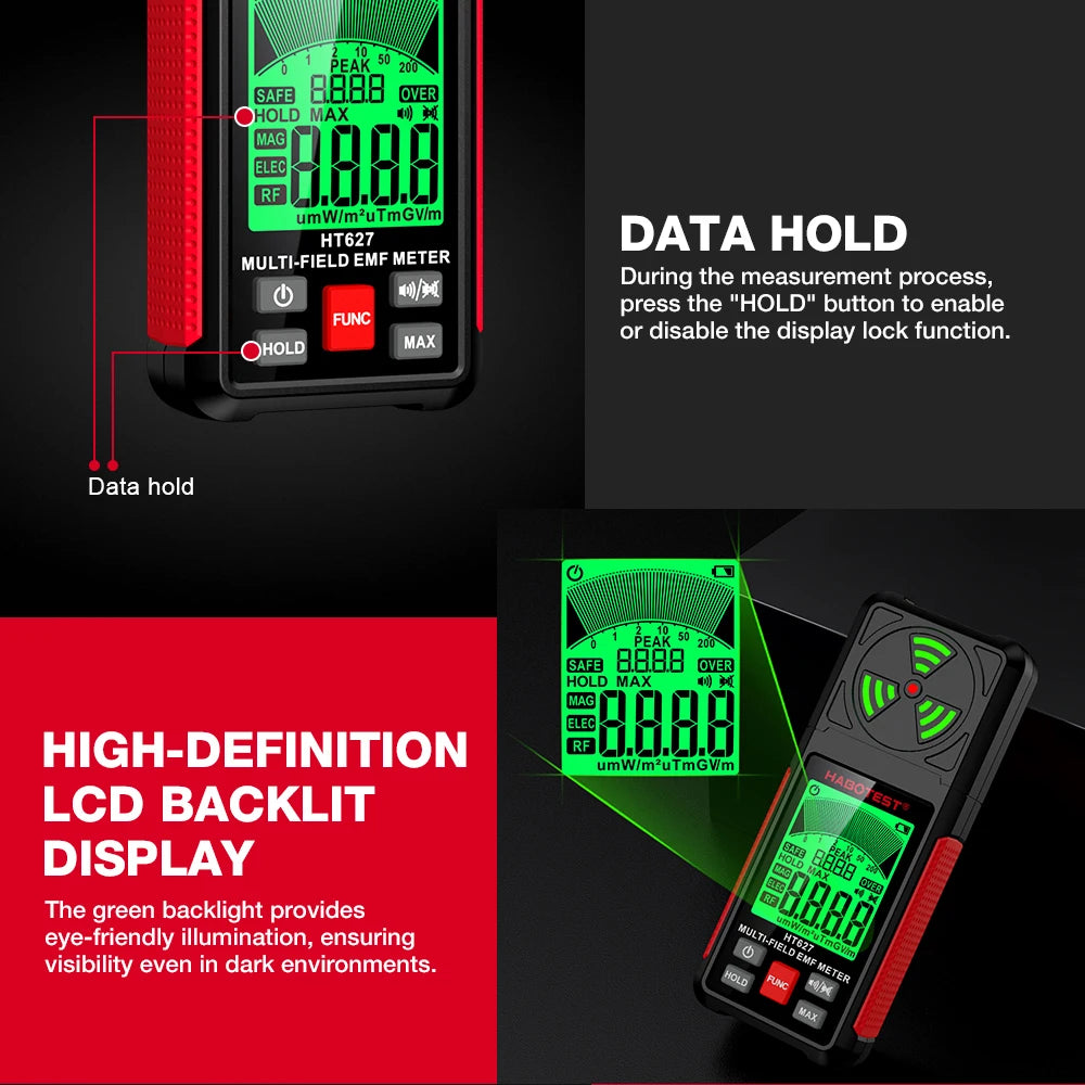 EMF Meter Professional Detector Handheld Portable Radio Frequency