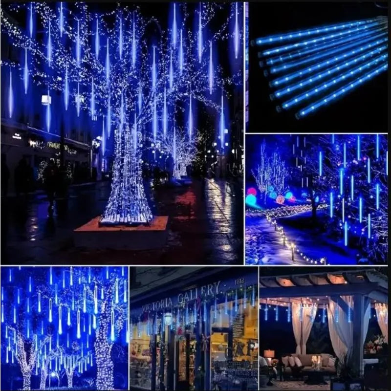 Christmas Lights Outdoor 8 Tubes Meteor Shower Lights LED Snow Falling Icicle