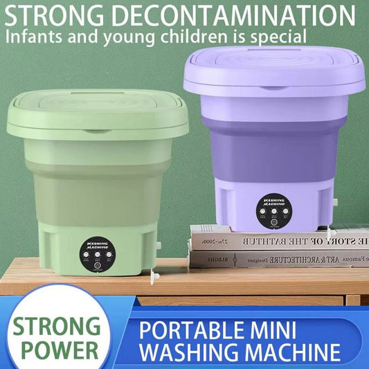 8L Mini Foldable Washing Machine Household Clothes Socks Underwear Cleaning Washer Travel Washing Machine With Spinning Dry