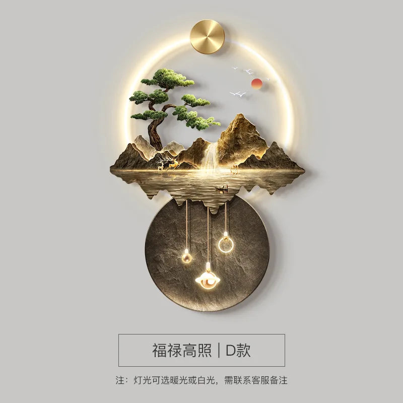 Background Landscape Painting Remote Control Lighting