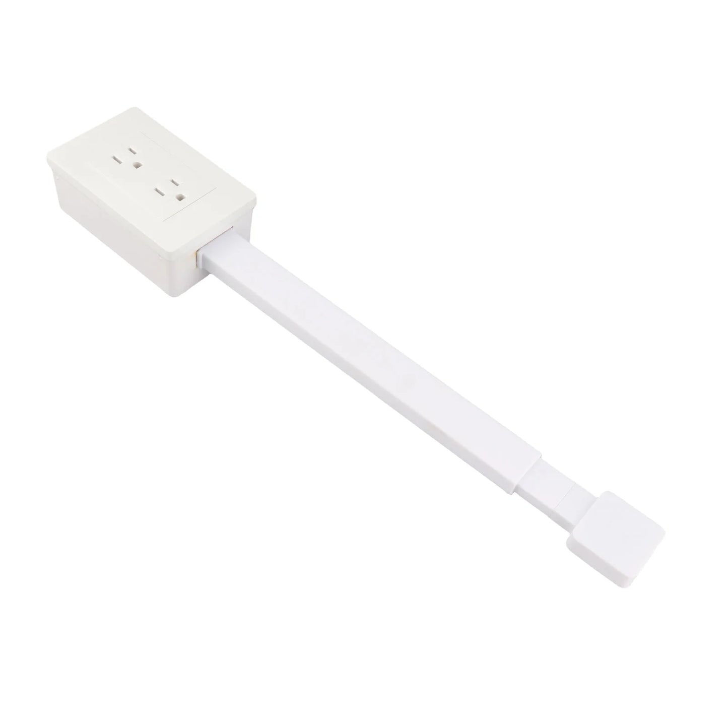 Extendable Power Strip Electrical Outlet Extender Two 3 Prong Outlets Versatile Usage 180 Degree Rotating Base for Nightstand