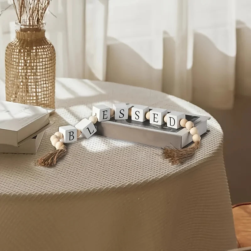 Rustic Wooden Letter Garland with Tassels