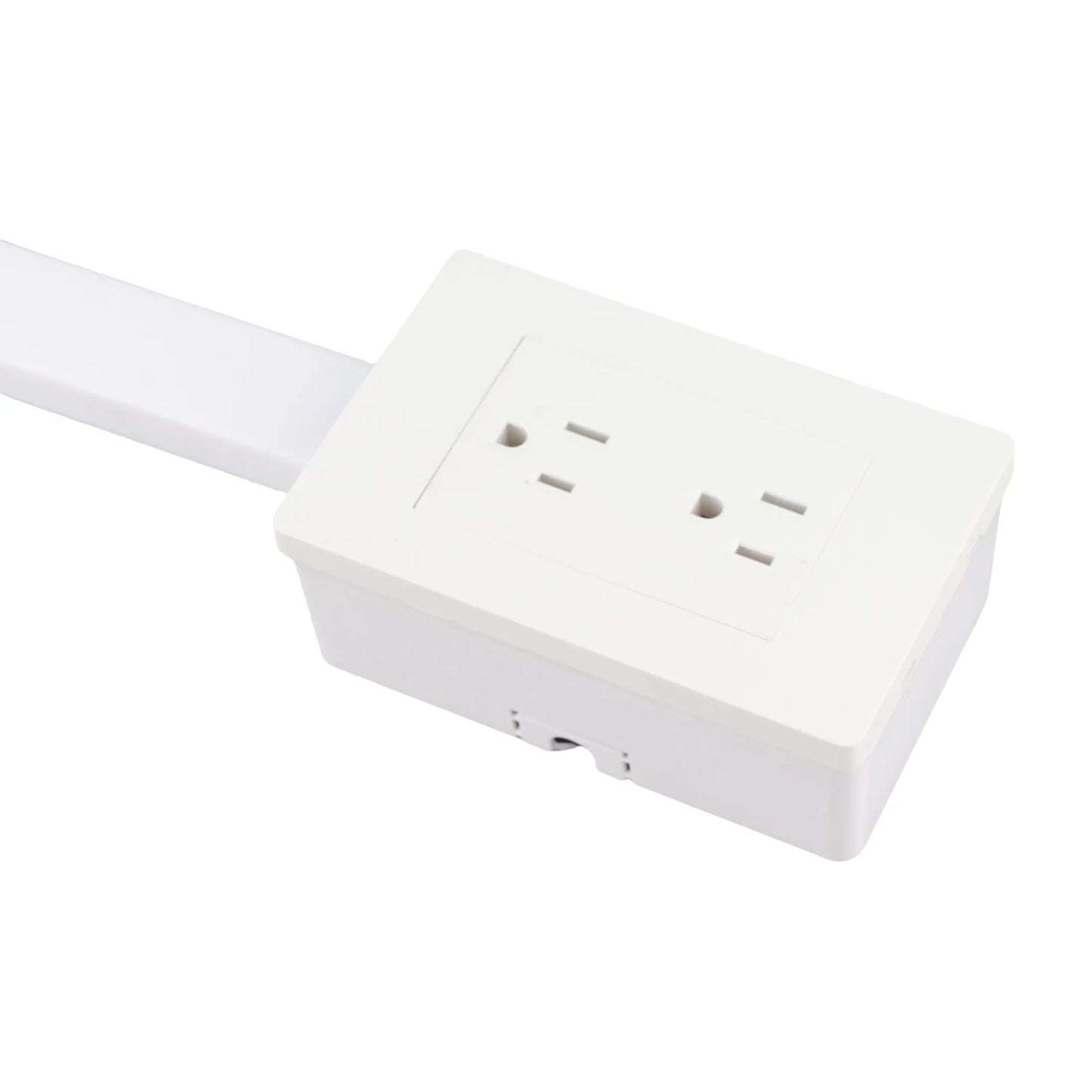 Extendable Power Strip Electrical Outlet Extender Two 3 Prong Outlets Versatile Usage 180 Degree Rotating Base for Nightstand