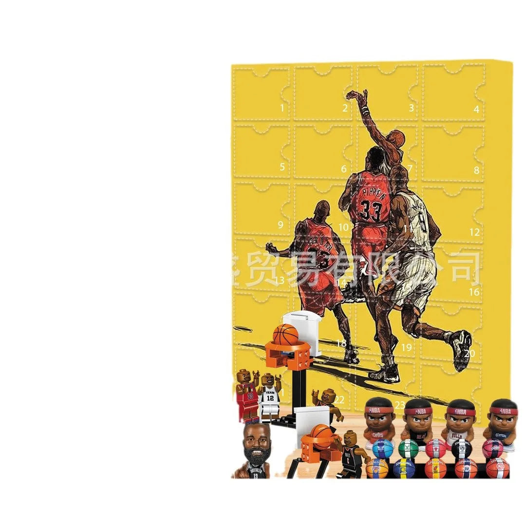 Basketball Star Advent Calendar Cartoon Doll Christmas Atmosphere Decorative Gifts New Year 24 Days Countdown Surprise Blind Box