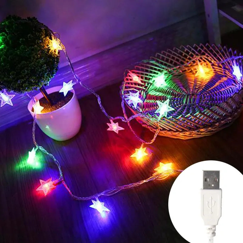 LED Star Fairy Lights Outdoor