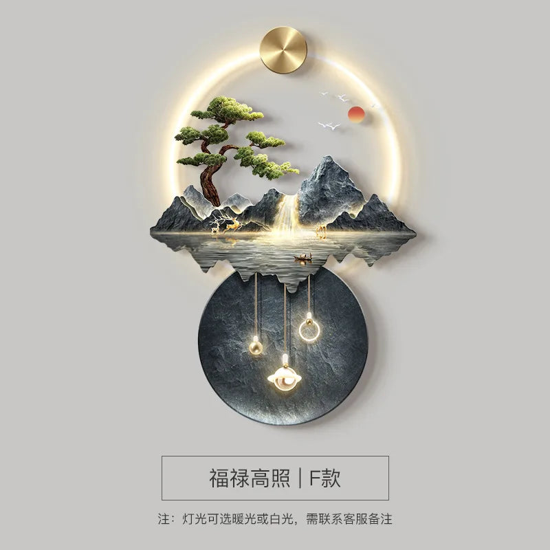 Background Landscape Painting Remote Control Lighting