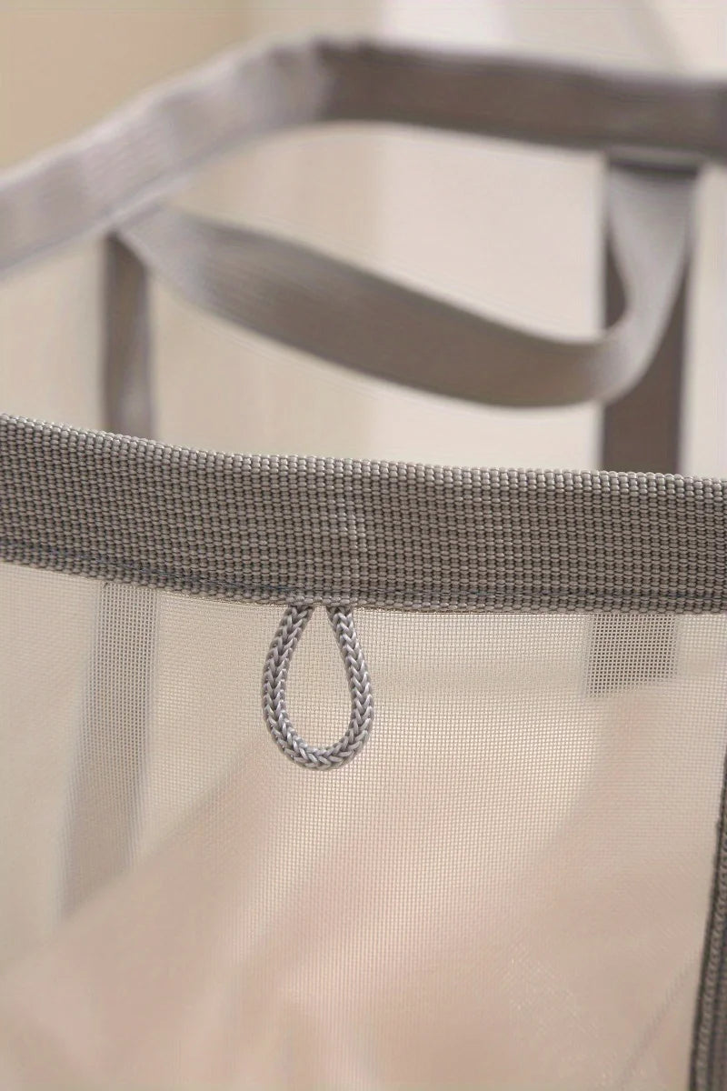 Laundry Bags Hamper Bag with Handles Portable &Collapsible Dirty Clothes Mesh Basket Foldable for Washing Storage Dorm or Travel