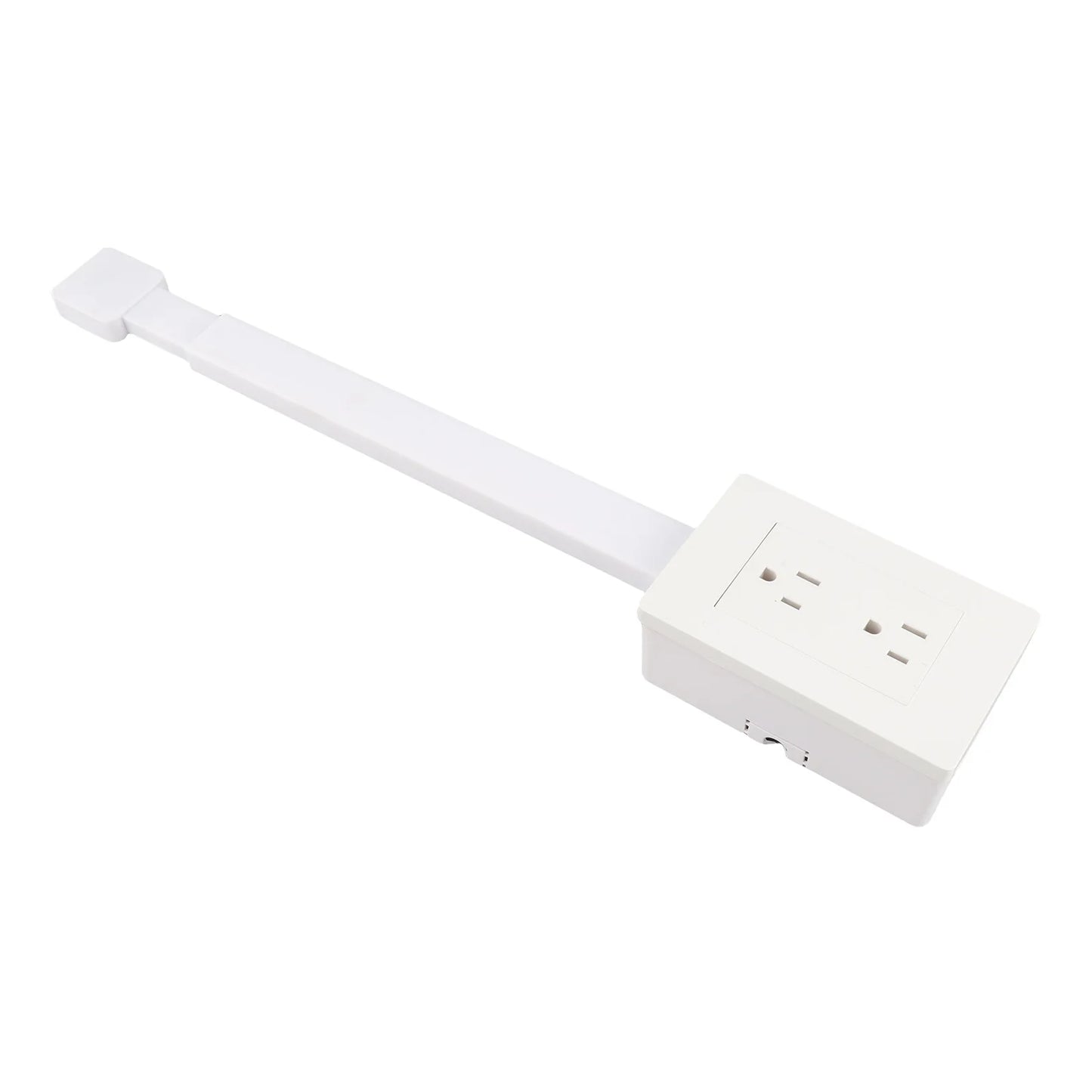 Extendable Power Strip Electrical Outlet Extender Two 3 Prong Outlets Versatile Usage 180 Degree Rotating Base for Nightstand