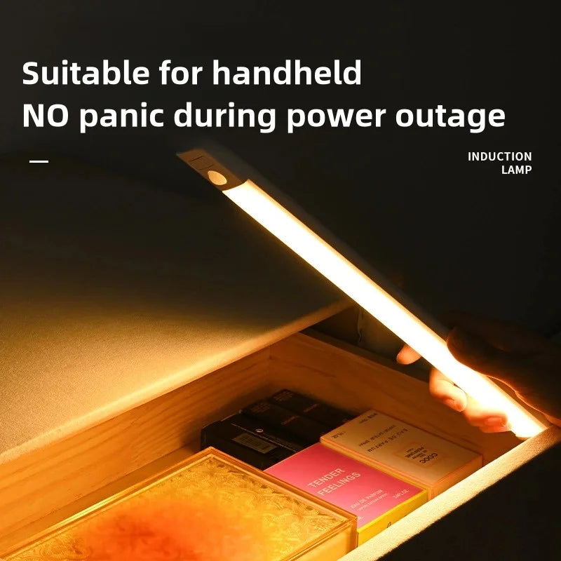 10-50cm LED Motion Sensor Light Night Wireless USB Battery Rechargeable Wall Under Cabinet For Bedroom Kitchen Lighting