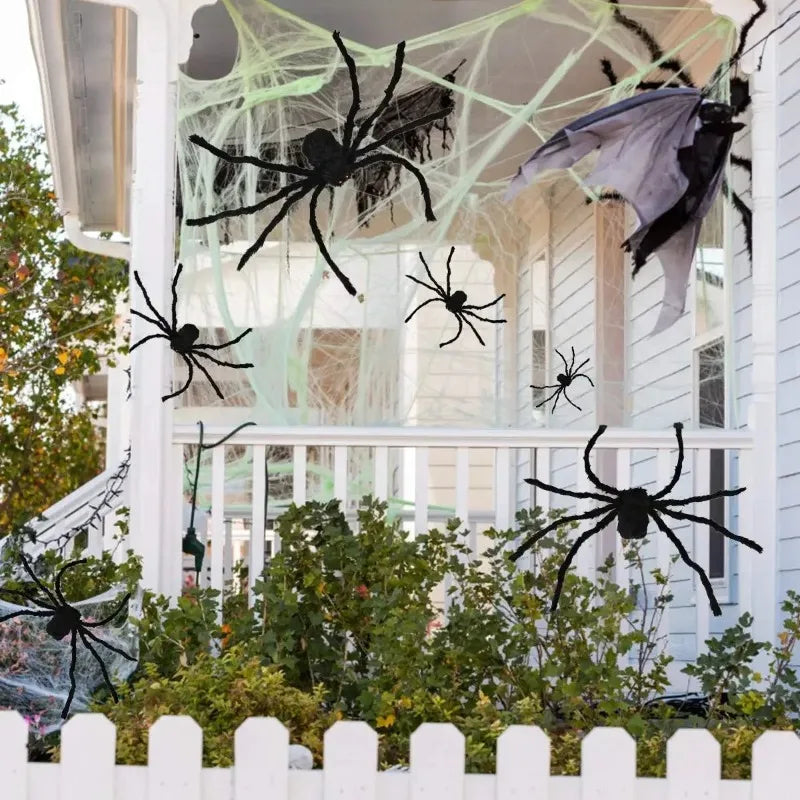 Halloween Big Spider Horror Black Spider Toy Halloween Party Decoration Props Outdoor Garden Giant Spider Decor