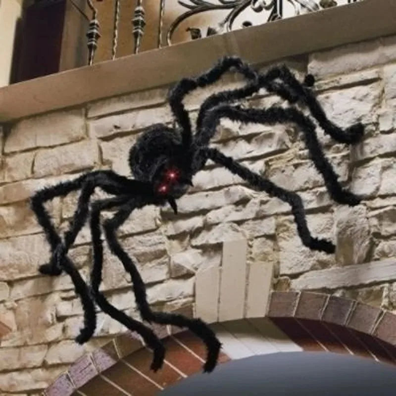 30-200cm Big Spider Halloween Decoration Horror Giant Black Spider Outdoor Halloween Props Simulated Spider toys