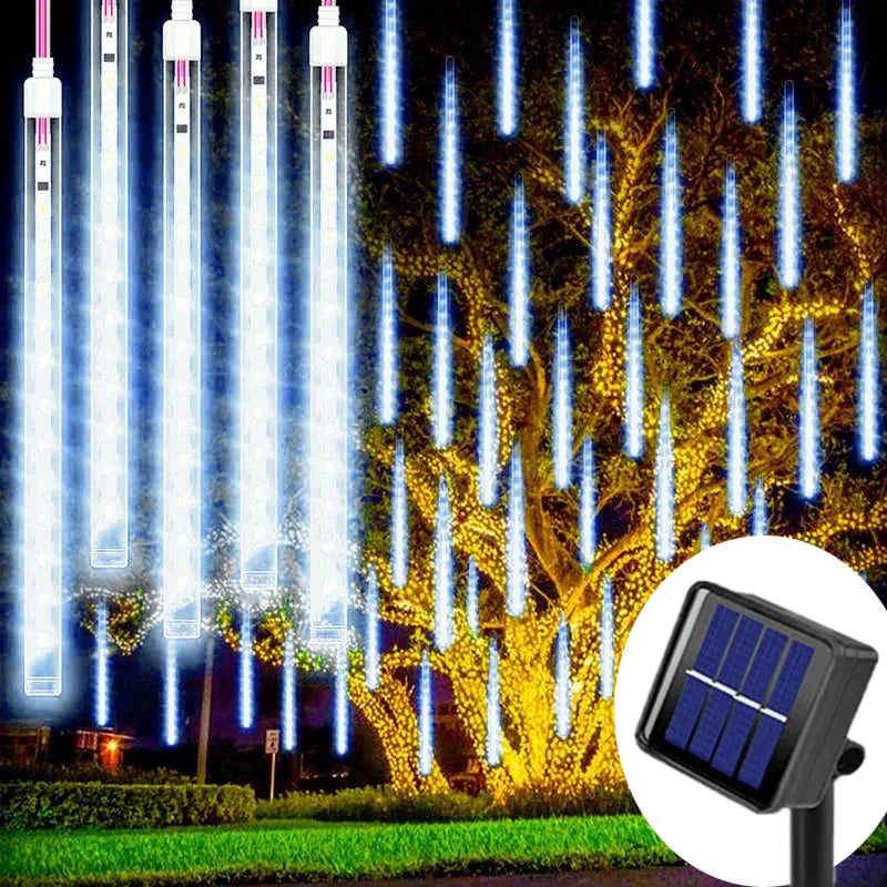 Christmas Lights Outdoor 8 Tubes Meteor Shower Lights LED Snow Falling Icicle