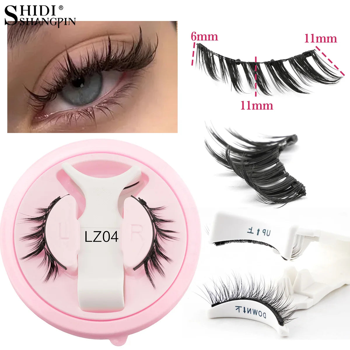 Reusable Magnetic Lashes Kit with Magnetic Tweezers Natural Look Faux Mink Lashes Easy Apply Magnetic Eyelashes for Eye Makeup