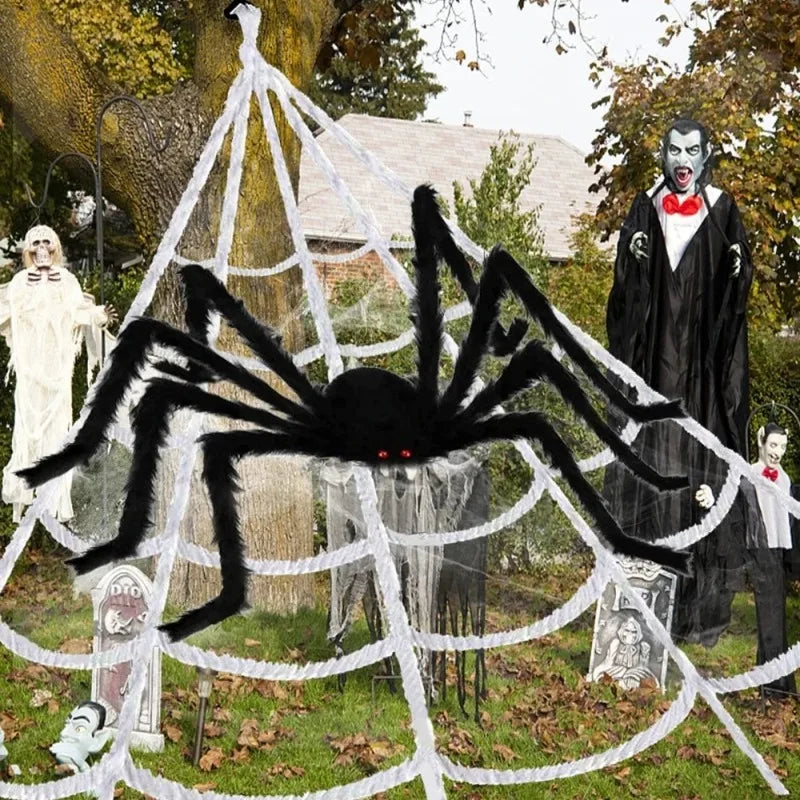 Halloween Big Spider Horror Black Spider Toy Halloween Party Decoration Props Outdoor Garden Giant Spider Decor