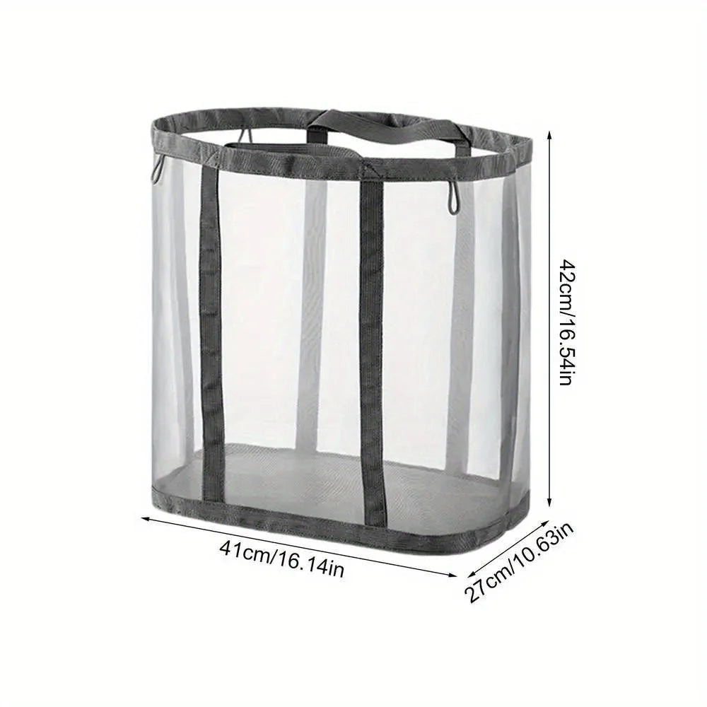 Laundry Bags Hamper Bag with Handles Portable &Collapsible Dirty Clothes Mesh Basket Foldable for Washing Storage Dorm or Travel