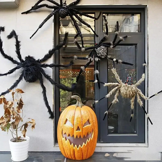 200cm Large Size Spider Halloween Decoration Black Fake Realistic Yard/garden Decor Outdoor Horror Props Party Hallowen Spider