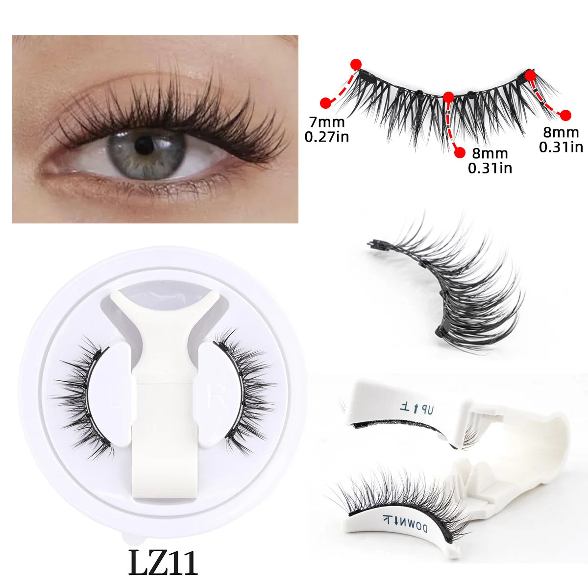 Reusable Magnetic Lashes Kit with Magnetic Tweezers Natural Look Faux Mink Lashes Easy Apply Magnetic Eyelashes for Eye Makeup