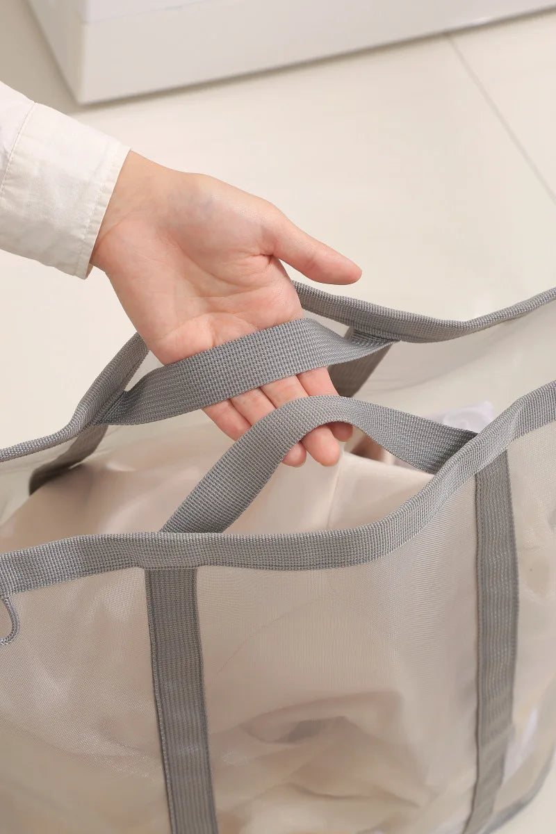 Laundry Bags Hamper Bag with Handles Portable &Collapsible Dirty Clothes Mesh Basket Foldable for Washing Storage Dorm or Travel