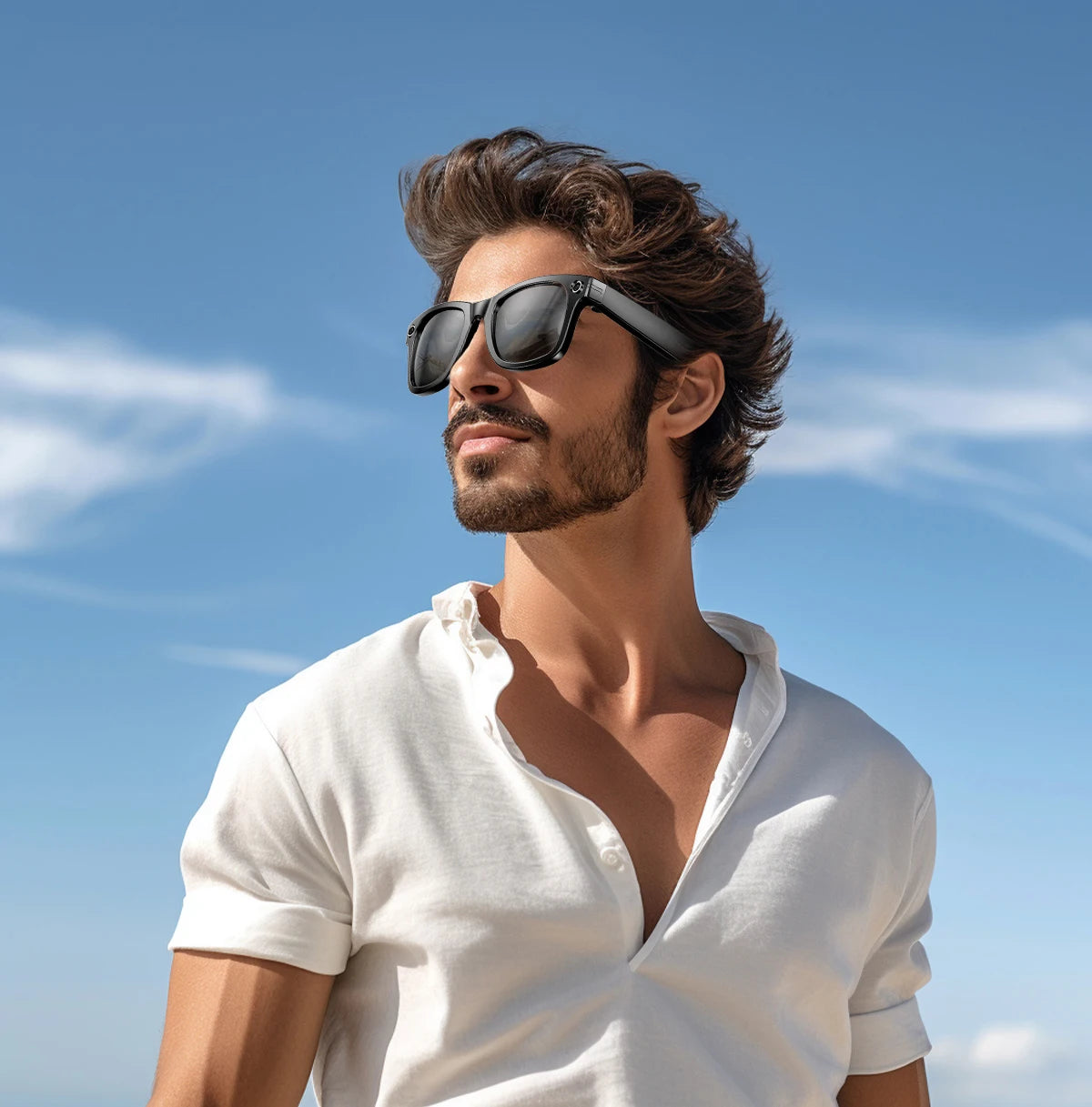 AI Smart Glasses for Men & Women with 8MP Camera, Bluetooth Call, Music Player, 100+ Language Translation Sunglasses Hands-Free 2025