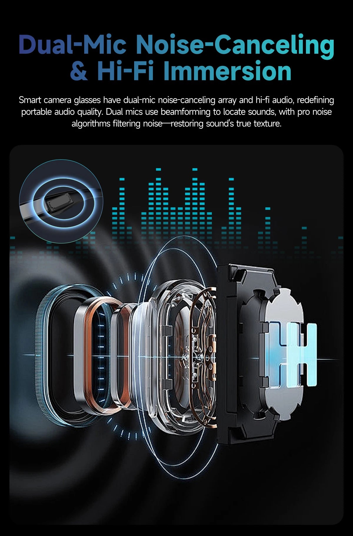 AI Smart Glasses for Men & Women with 8MP Camera, Bluetooth Call, Music Player, 100+ Language Translation Sunglasses Hands-Free 2025