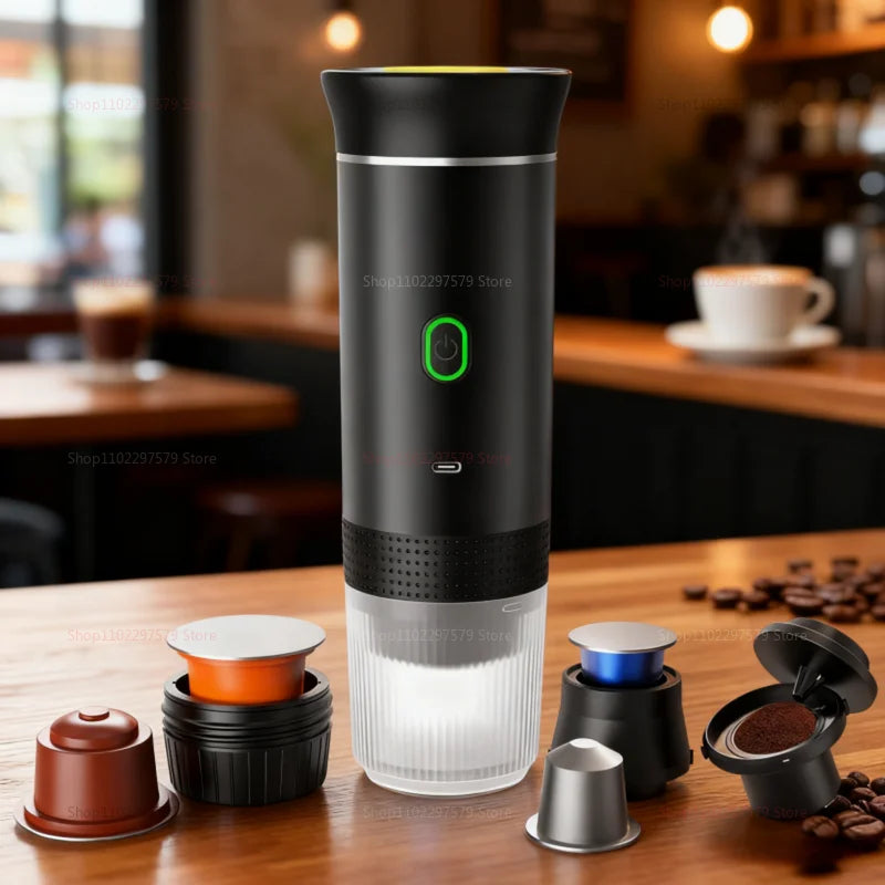 3-in-1 Wireless Portable Electric Coffee Maker 20Bar Espresso Machine USB Rechargeable Compact Coffee Brewer for Home Travel