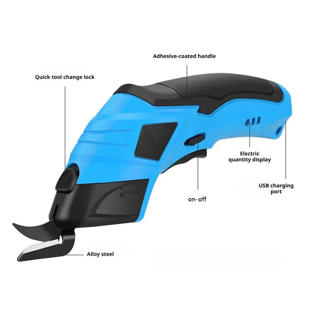 Cordless Electric Scissors Rechargeable - Portable Cutting Tool for Fabric, Carpets, Soft Leather, Cardboard & Sewing Tool